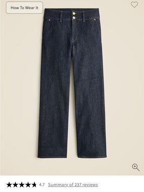 JCrew Slim Wide Jean with Stacked Buttons size 28